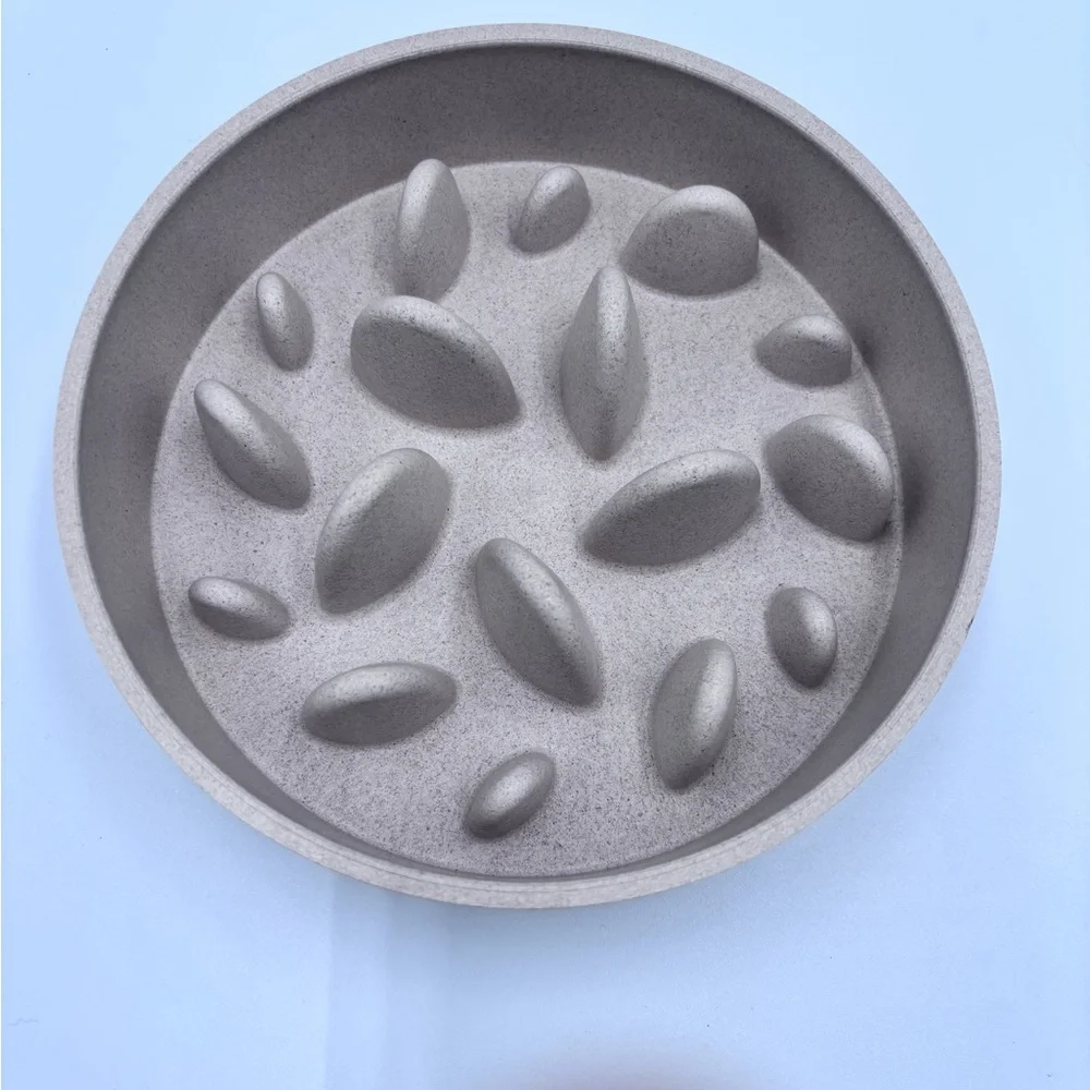 Piupet Bamboo Slow Feeder Dog Bowl for Medium Dogs Anti-Gulping Non Slip